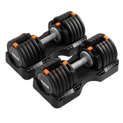 The Iron Dad Adjustable Dumbbell Set (Pair) 10–55 lb / 5–25 kg — 15 Settings + Storage Tray