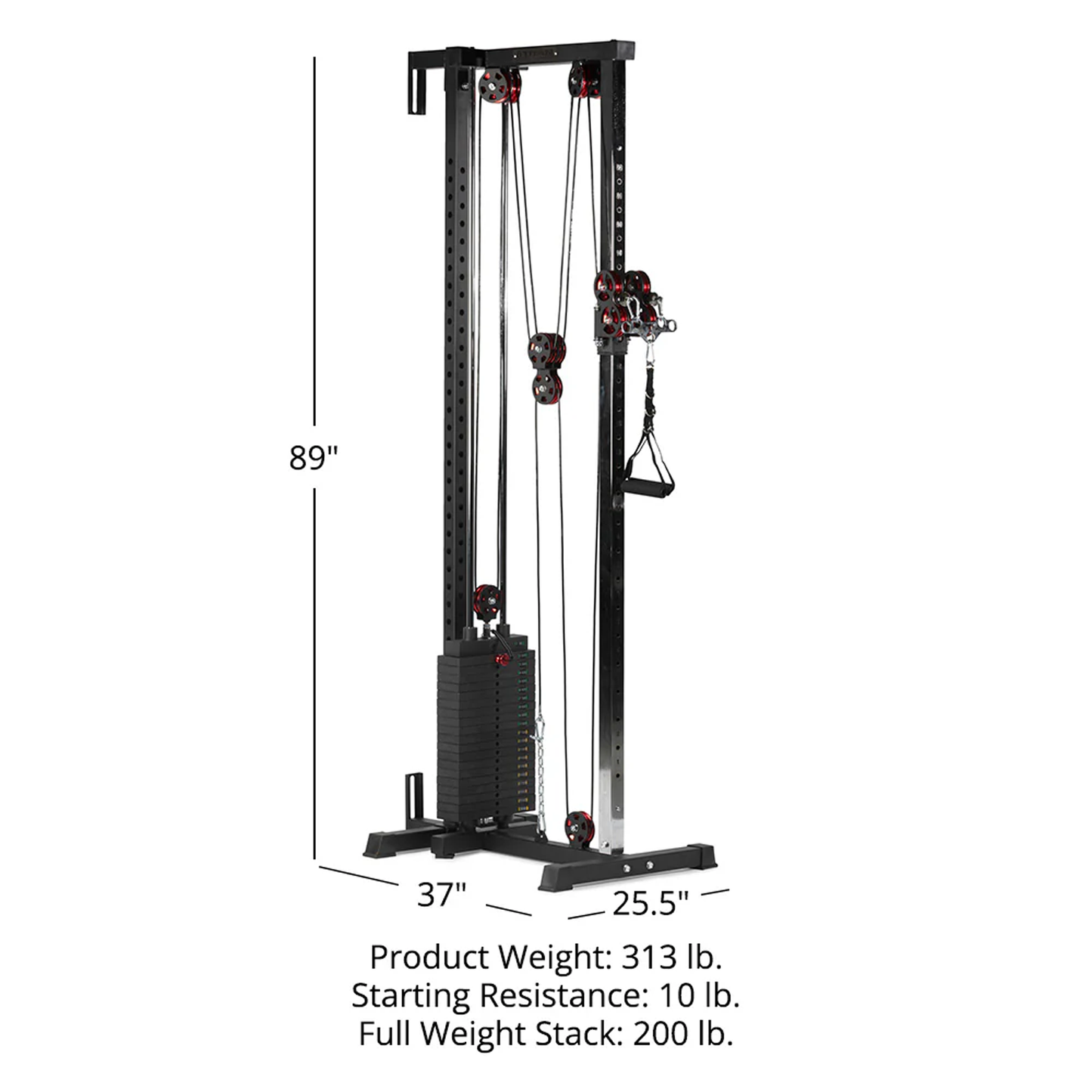 The Iron Dad Selectorized Wall/Rack Mounted Cable Pulley Tower (200 lb / 90.7 kg Stack)