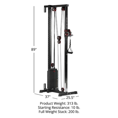 The Iron Dad Selectorized Wall/Rack Mounted Cable Pulley Tower (200 lb / 90.7 kg Stack)
