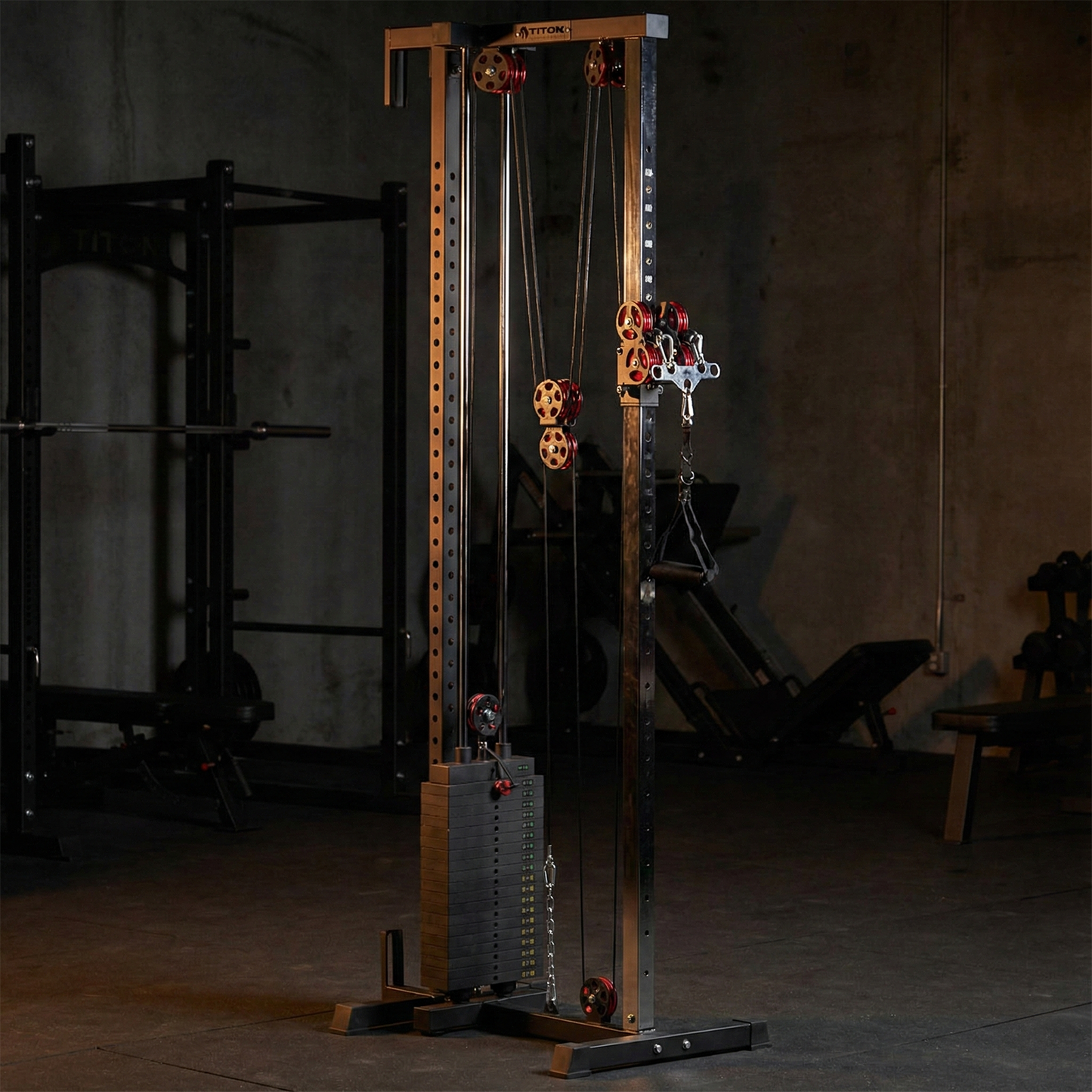 The Iron Dad Selectorized Wall/Rack Mounted Cable Pulley Tower (200 lb / 90.7 kg Stack)